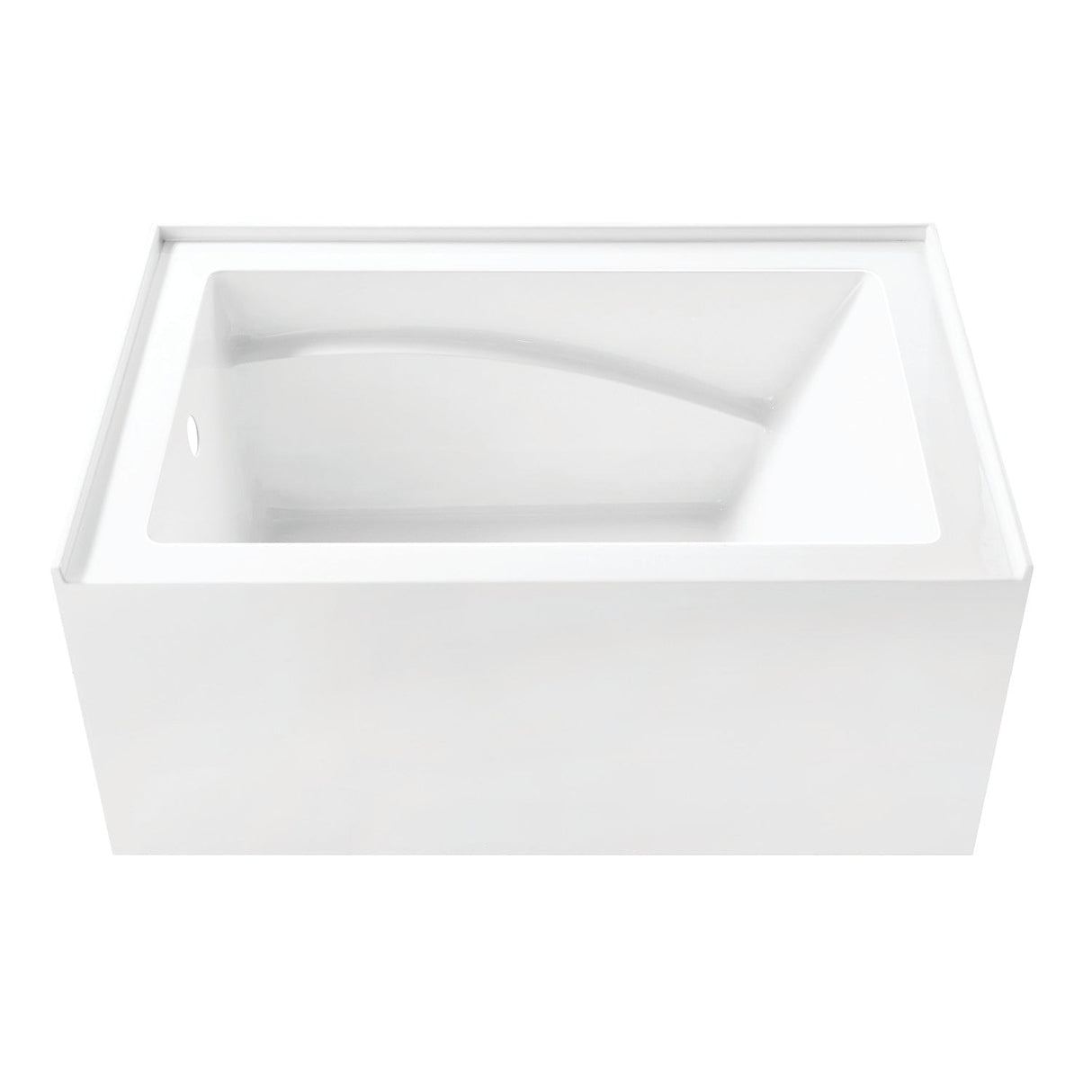 Aqua Eden VTAM4832L22D 48-Inch Anti-Skid Acrylic 3-Wall Alcove Tub with Left Hand Drain, Glossy White