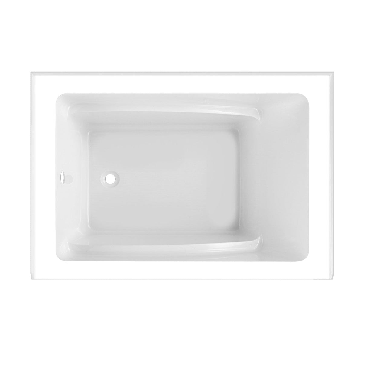 Aqua Eden VTAM4836L22T 48-Inch Acrylic 3-Wall Alcove Tub with Left Hand Drain, Glossy White