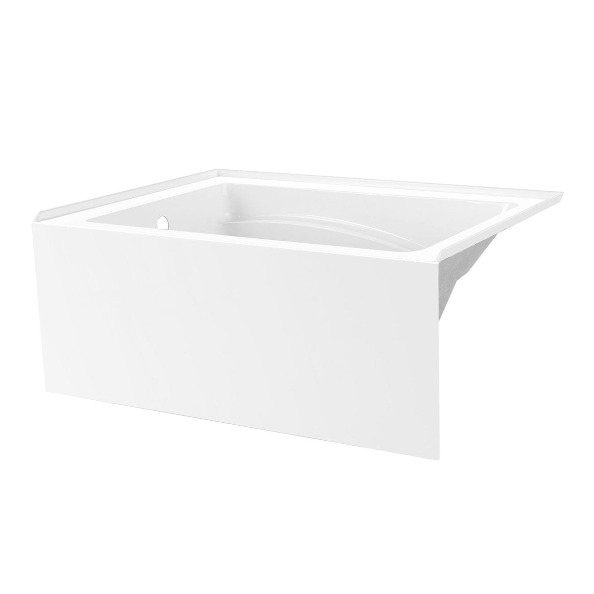 Aqua Eden VTAM4836L22T 48-Inch Acrylic 3-Wall Alcove Tub with Left Hand Drain, Glossy White