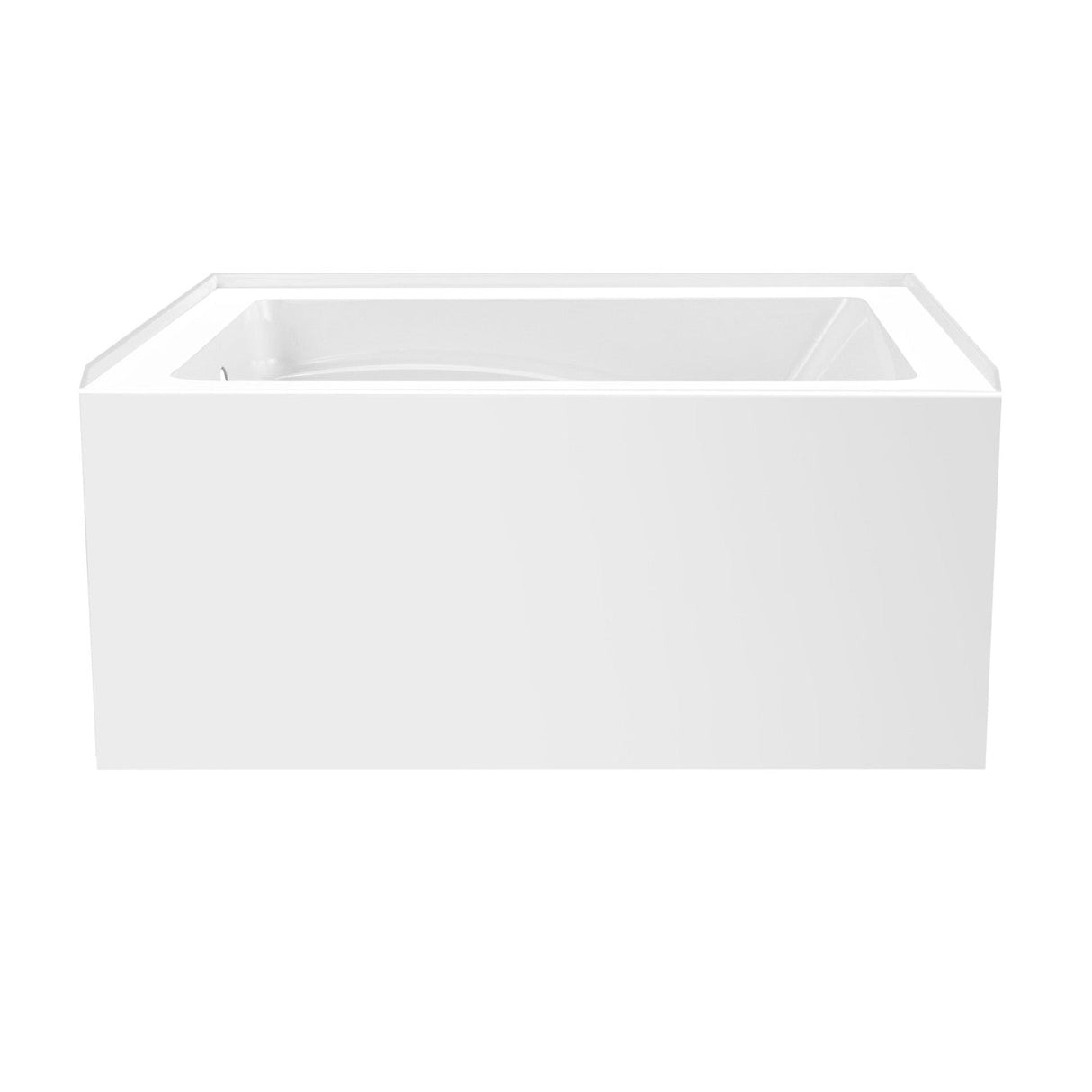 Aqua Eden VTAM4836L22T 48-Inch Acrylic 3-Wall Alcove Tub with Left Hand Drain, Glossy White