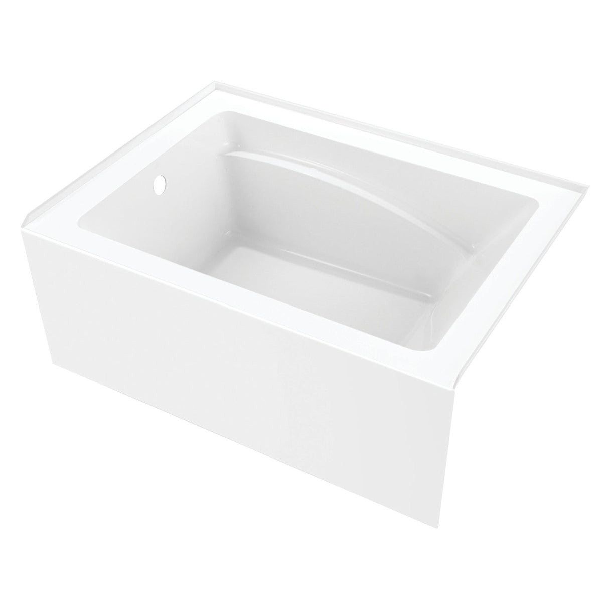 Aqua Eden VTAM4836L22T 48-Inch Acrylic 3-Wall Alcove Tub with Left Hand Drain, Glossy White