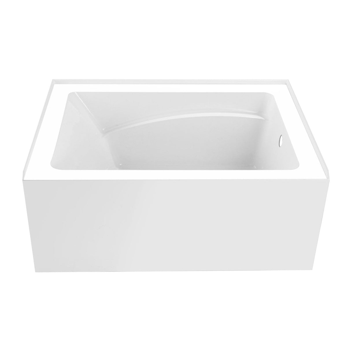 Aqua Eden VTAM4836R22T 48-Inch Acrylic 3-Wall Alcove Tub with Right Hand Drain, Glossy White
