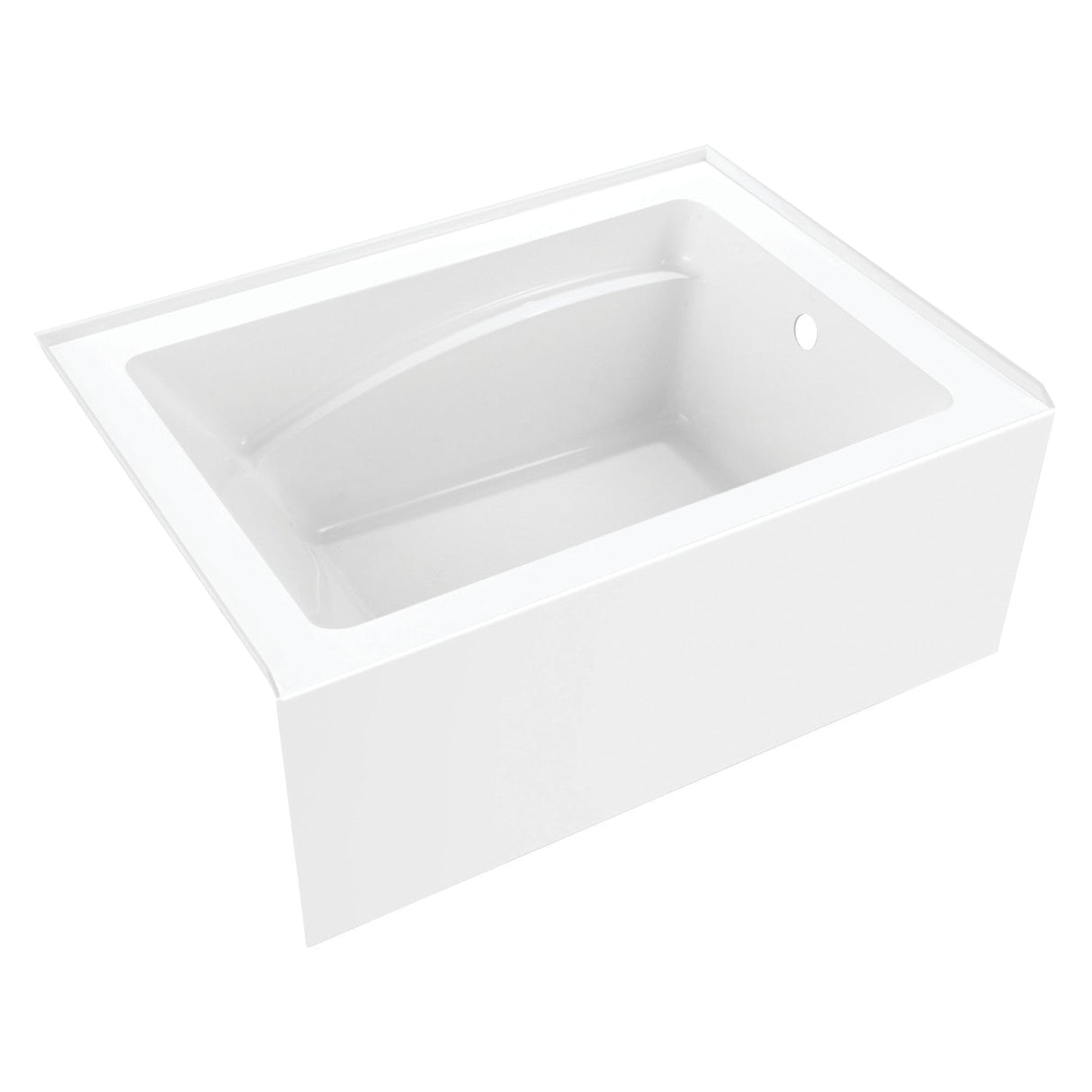 Aqua Eden VTAM4836R22T 48-Inch Acrylic 3-Wall Alcove Tub with Right Hand Drain, Glossy White