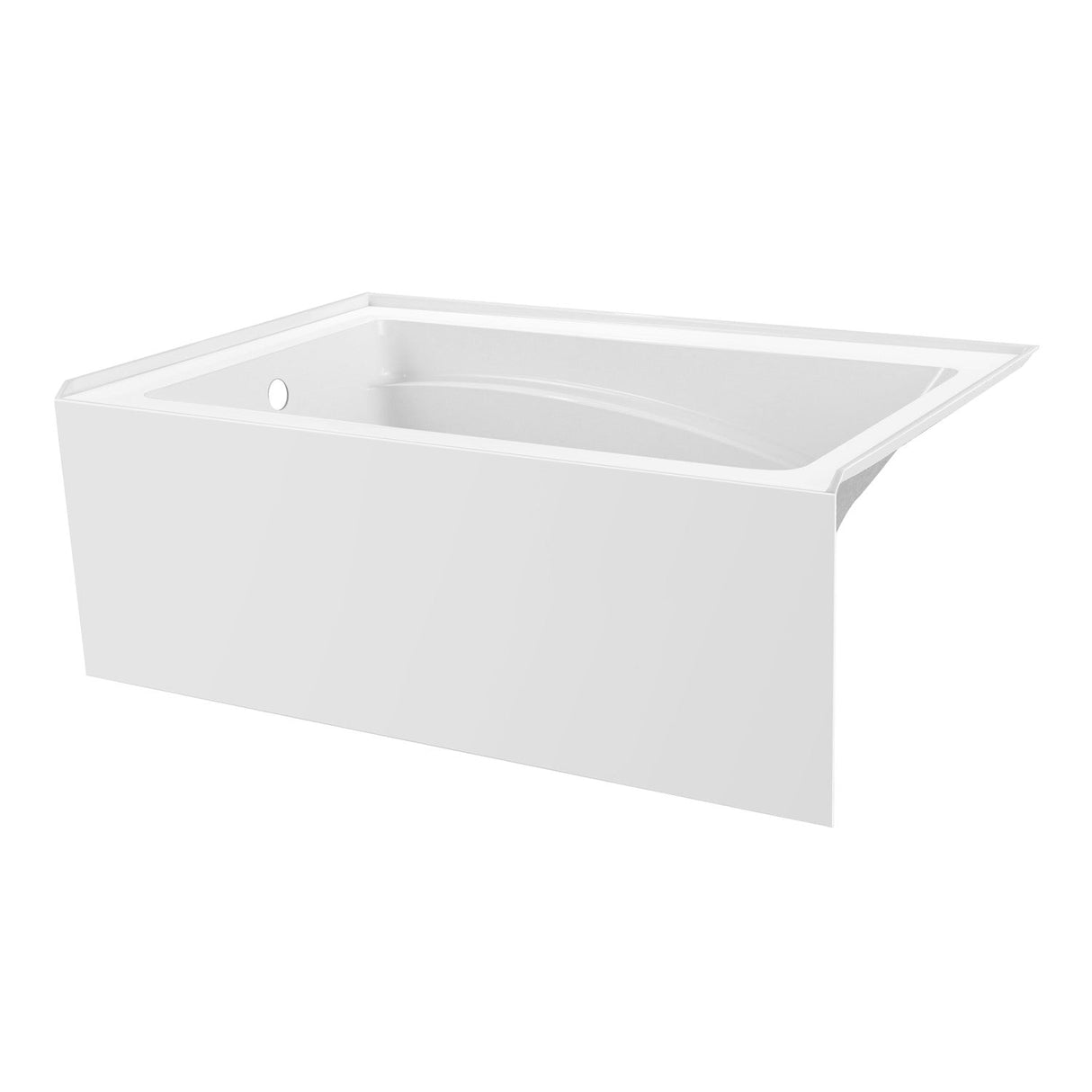 Aqua Eden VTAM5436L22T 54-Inch Acrylic 3-Wall Alcove Tub with Left Hand Drain, Glossy White