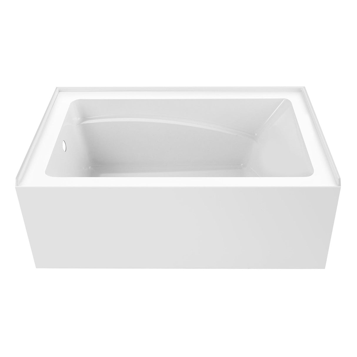 Aqua Eden VTAM5436L22T 54-Inch Acrylic 3-Wall Alcove Tub with Left Hand Drain, Glossy White
