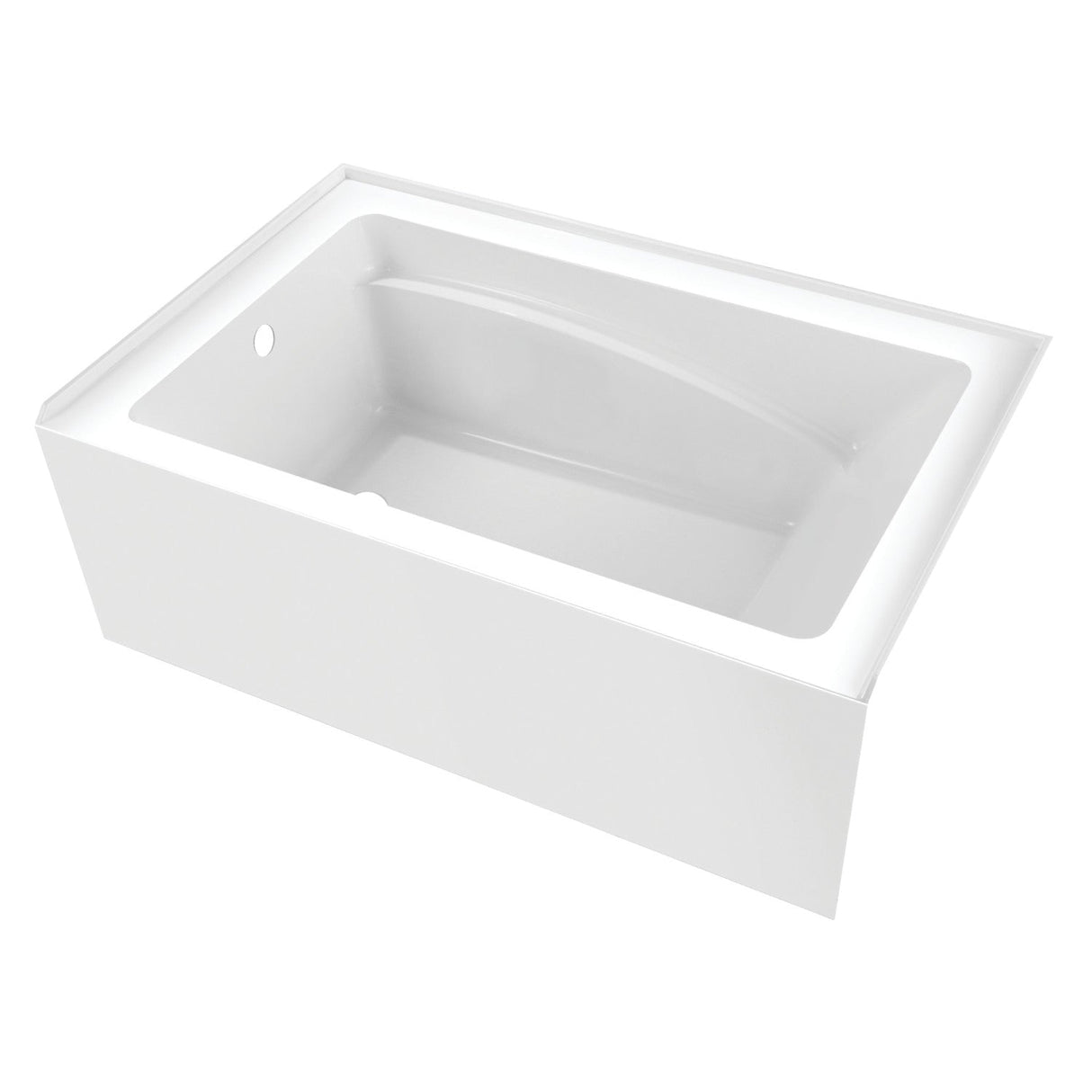 Aqua Eden VTAM5436L22T 54-Inch Acrylic 3-Wall Alcove Tub with Left Hand Drain, Glossy White