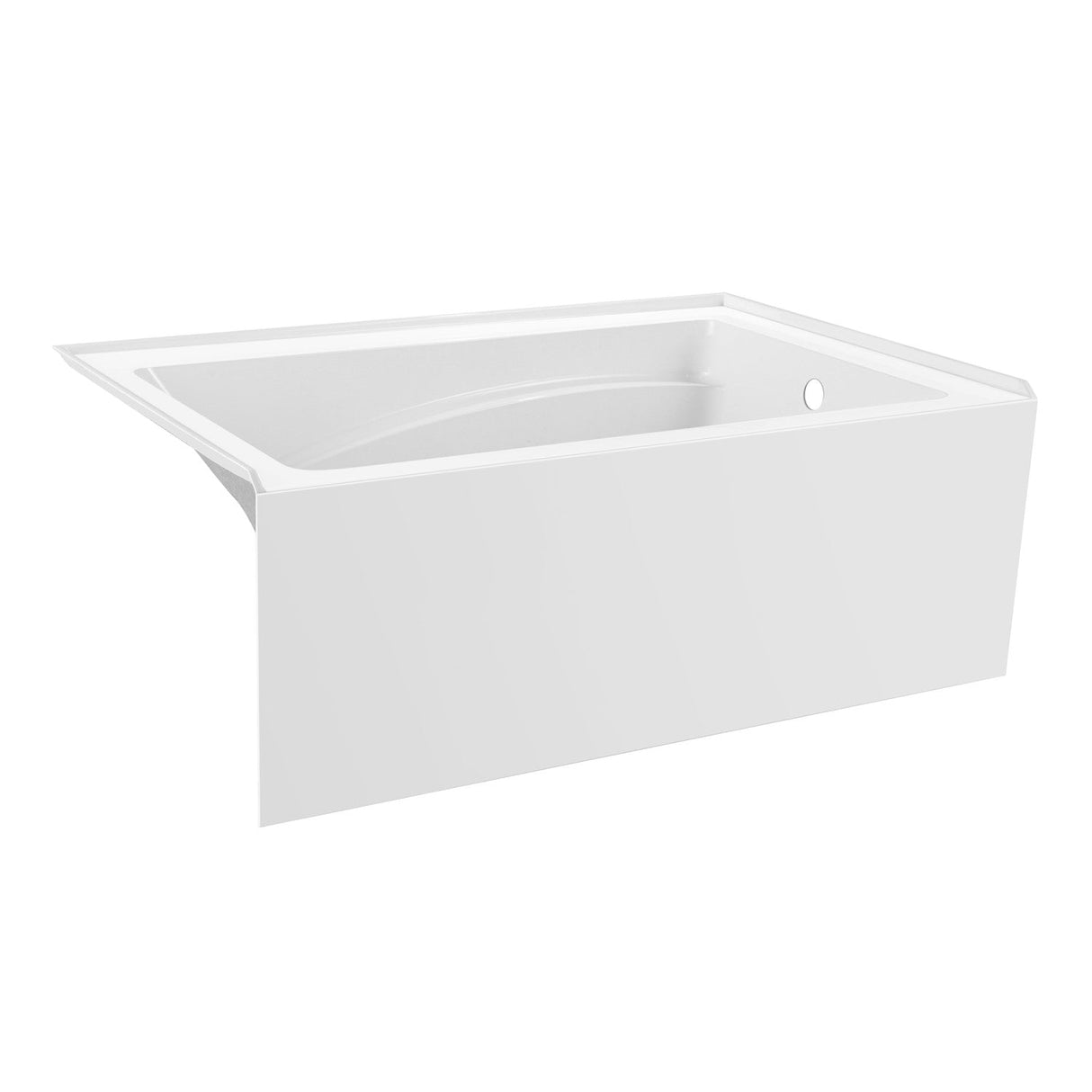 Aqua Eden VTAM5436R22T 54-Inch Acrylic 3-Wall Alcove Tub with Right Hand Drain, Glossy White