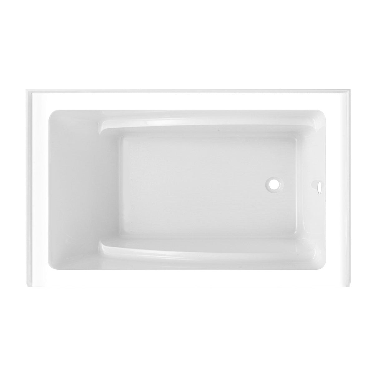Aqua Eden VTAM5436R22T 54-Inch Acrylic 3-Wall Alcove Tub with Right Hand Drain, Glossy White