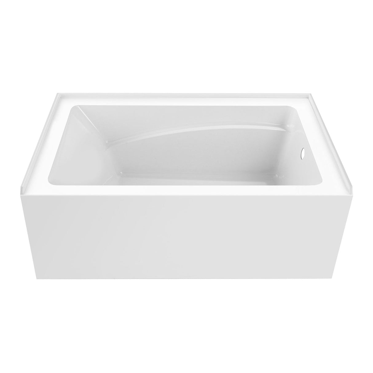 Aqua Eden VTAM5436R22T 54-Inch Acrylic 3-Wall Alcove Tub with Right Hand Drain, Glossy White