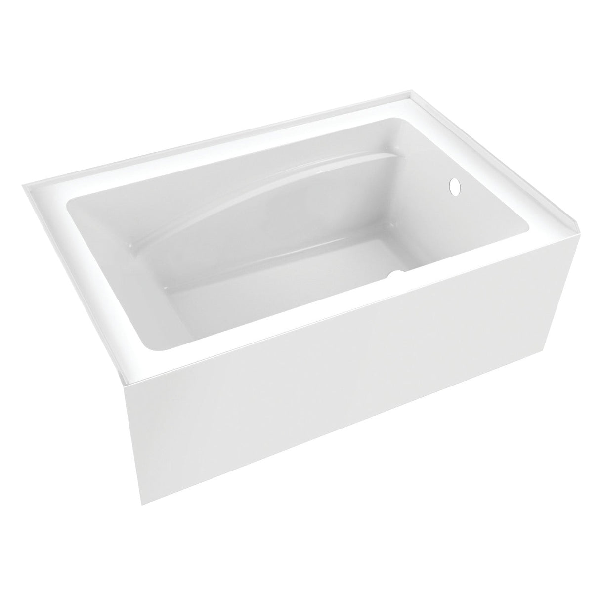 Aqua Eden VTAM5436R22T 54-Inch Acrylic 3-Wall Alcove Tub with Right Hand Drain, Glossy White