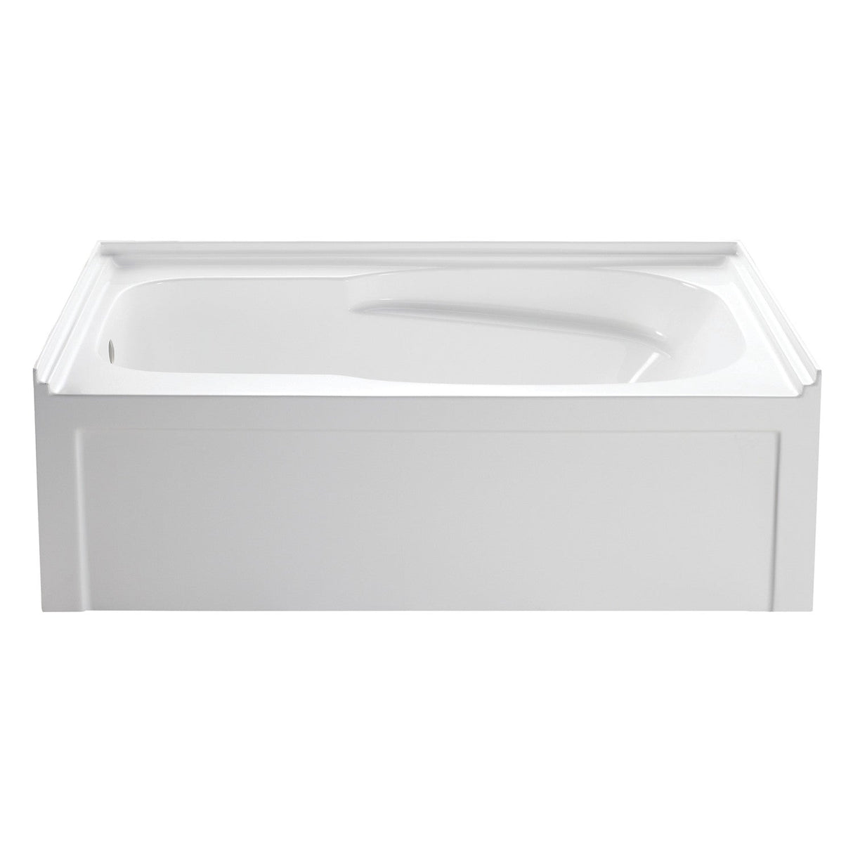 Aqua Eden VTAM6031L21A 60-Inch Anti-Skid Acrylic 3-Wall Alcove Tub with Arm Rest and Left Hand Drain, White