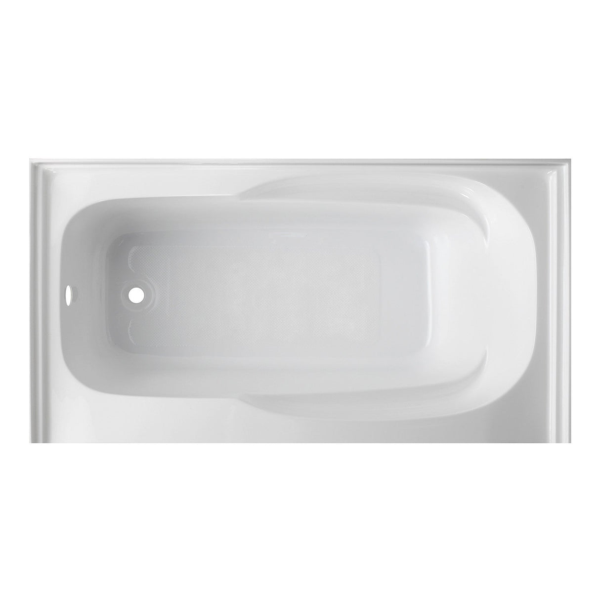 Aqua Eden VTAM6031L21B 60-Inch Anti-Skid Acrylic 3-Wall Alcove Tub with Arm Rest Left Hand Drain Hole, White