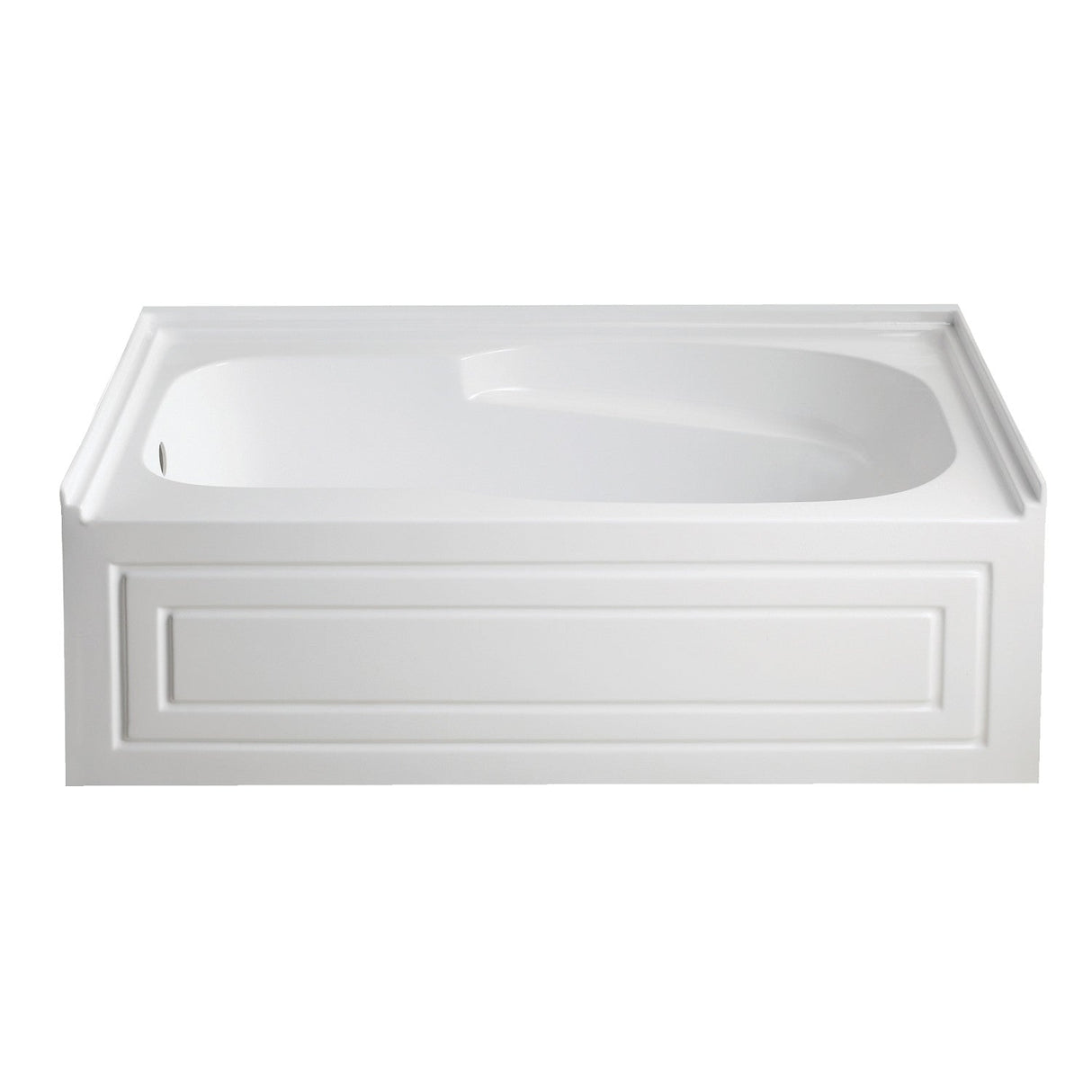 Aqua Eden VTAM6031L21B 60-Inch Anti-Skid Acrylic 3-Wall Alcove Tub with Arm Rest Left Hand Drain Hole, White