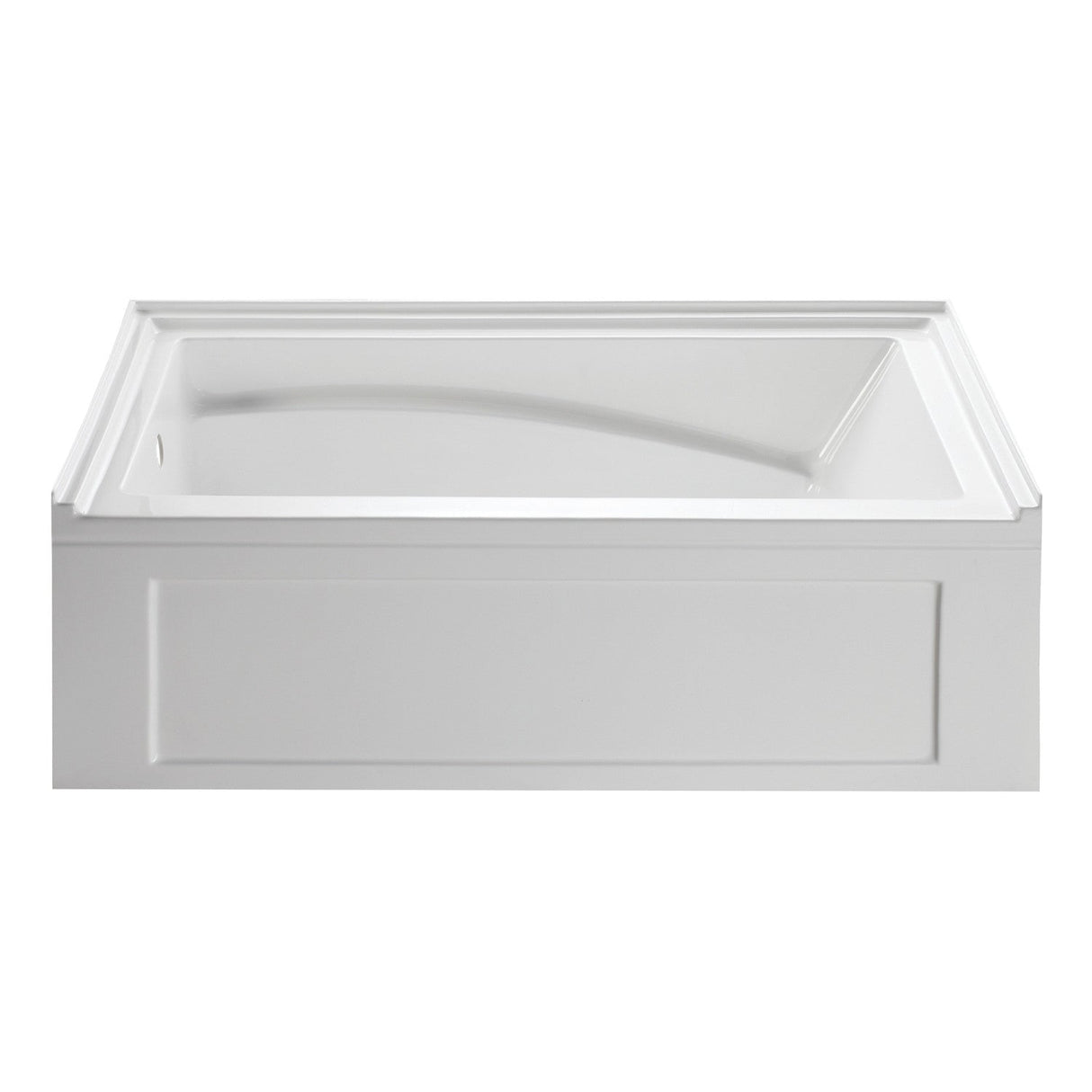Aqua Eden VTAM6032L22B 60-Inch Anti-Skid Acrylic 3-Wall Alcove Tub with Arm Rest and Left Hand Drain, White