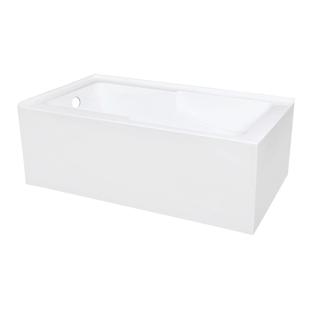 Aqua Eden VTAM6032L22S 60-Inch Acrylic 2-Wall Corner Alcove Tub with Left Hand Drain Hole, White