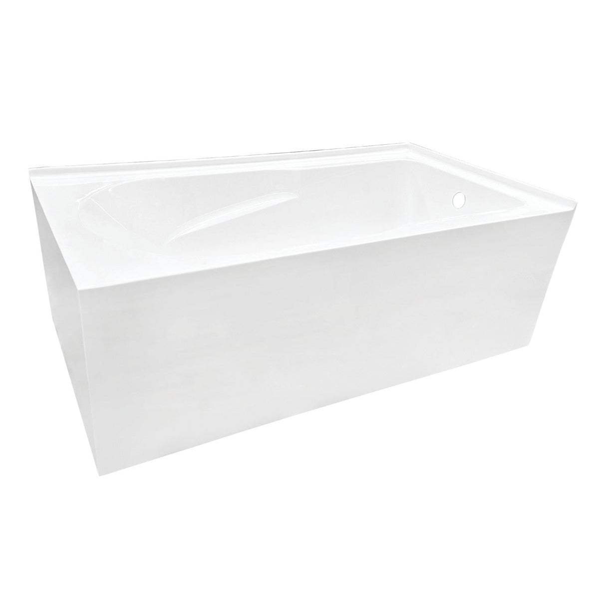 Aqua Eden VTAM6032R21TS 60-Inch Acrylic 2-Wall Corner Alcove Tub with Right Hand Drain Hole, White