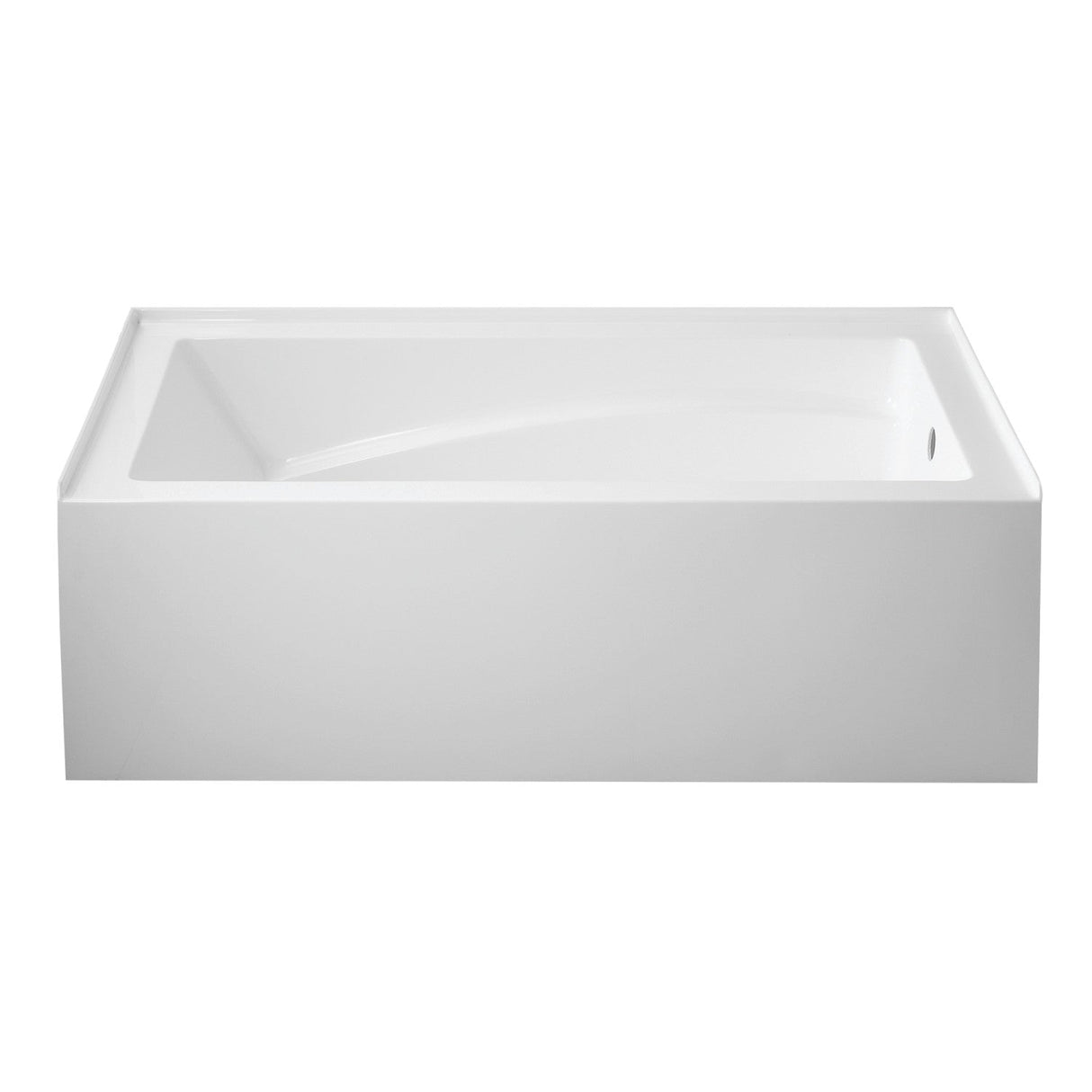 Aqua Eden VTAM6032R22D 60-Inch Anti-Skid Acrylic 3-Wall Alcove Tub with Arm Rest and Right Hand Drain, White