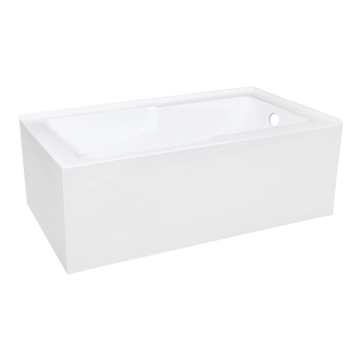 Aqua Eden VTAM6032R22S 60-Inch Acrylic 2-Wall Corner Alcove Tub with Right Hand Drain Hole, White