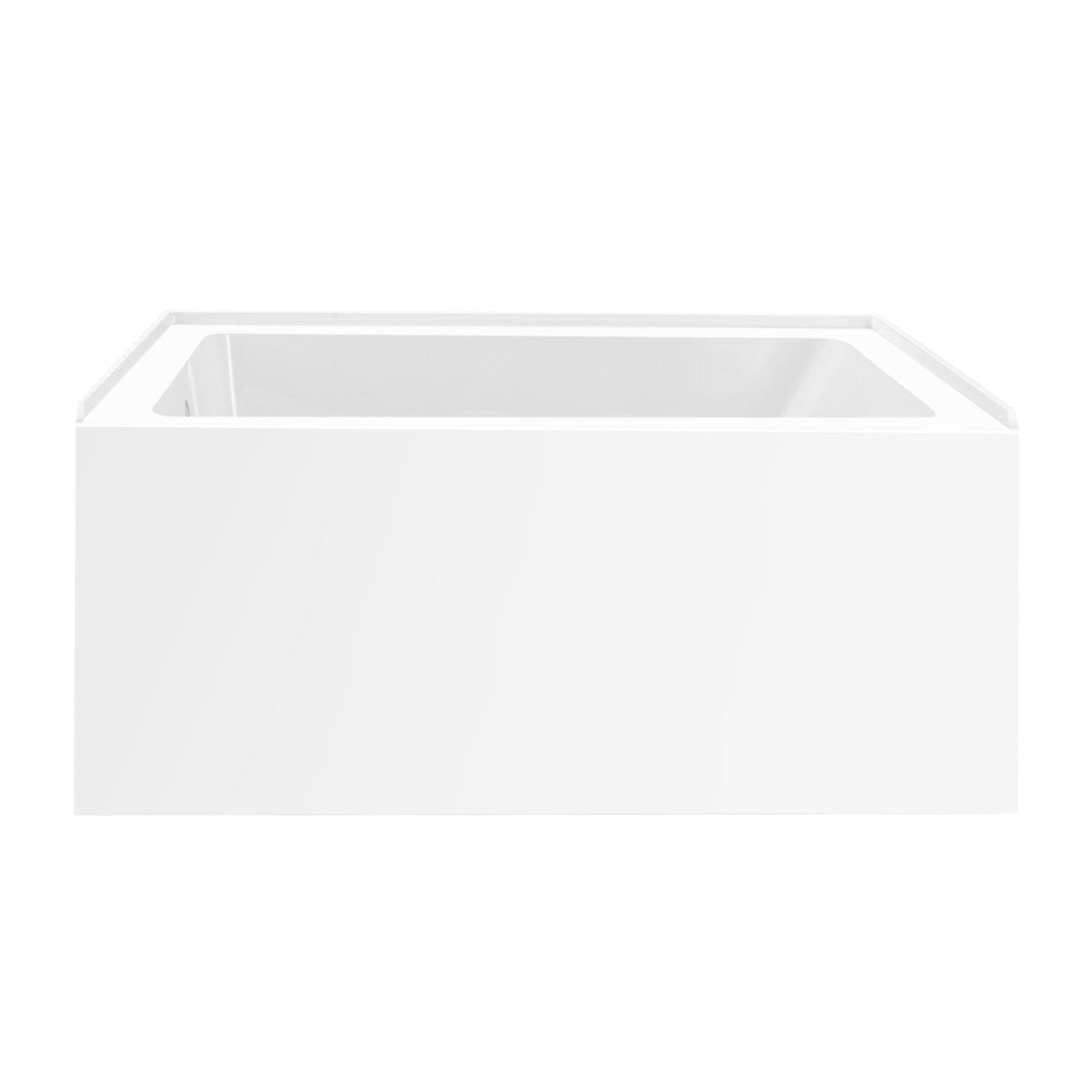 Aqua Eden VTAP4836L22 48-Inch Acrylic 3-Wall Alcove Tub with Left Hand Drain, Glossy White