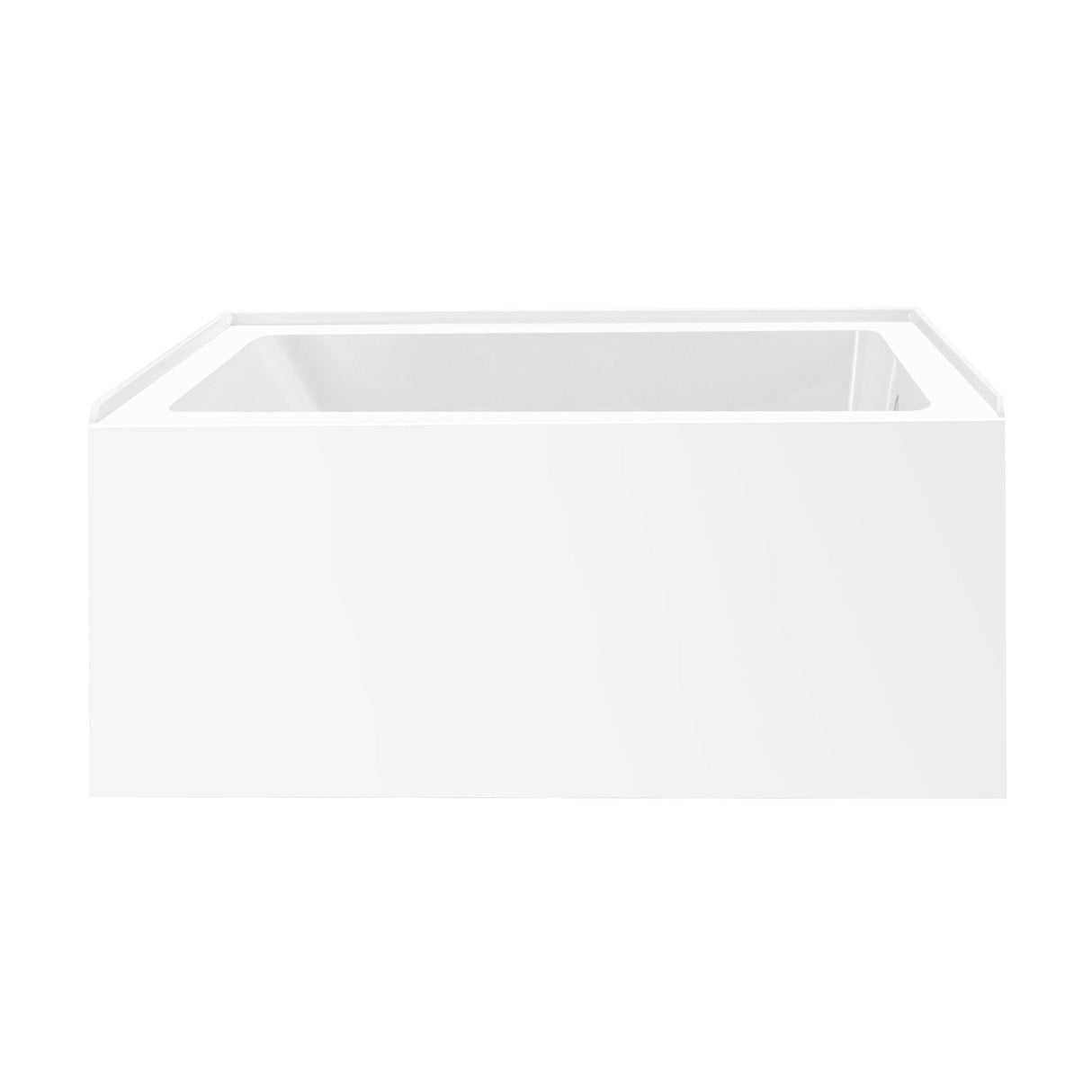 Aqua Eden VTAP4836R22 48-Inch Acrylic 3-Wall Alcove Tub with Right Hand Drain, Glossy White