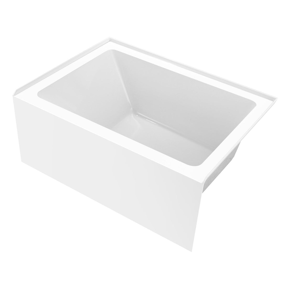 Aqua Eden VTAP4836R22 48-Inch Acrylic 3-Wall Alcove Tub with Right Hand Drain, Glossy White