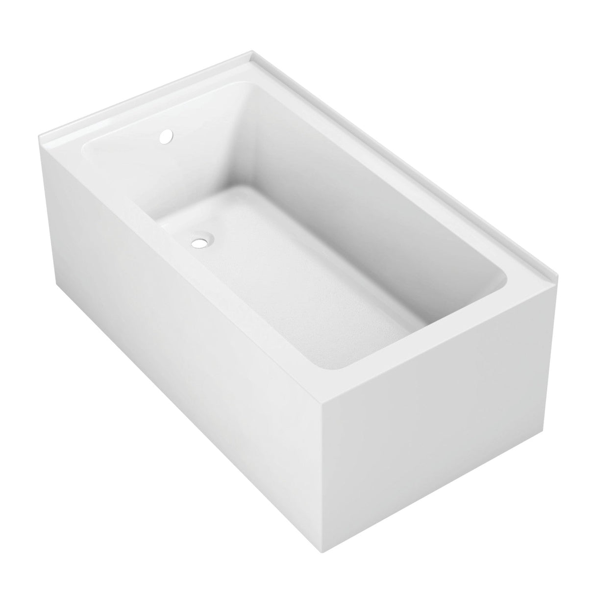 Aqua Eden VTAP5430L22TS 54-Inch Acrylic 2-Wall Corner Alcove Tub with Left Hand Drain Hole, White