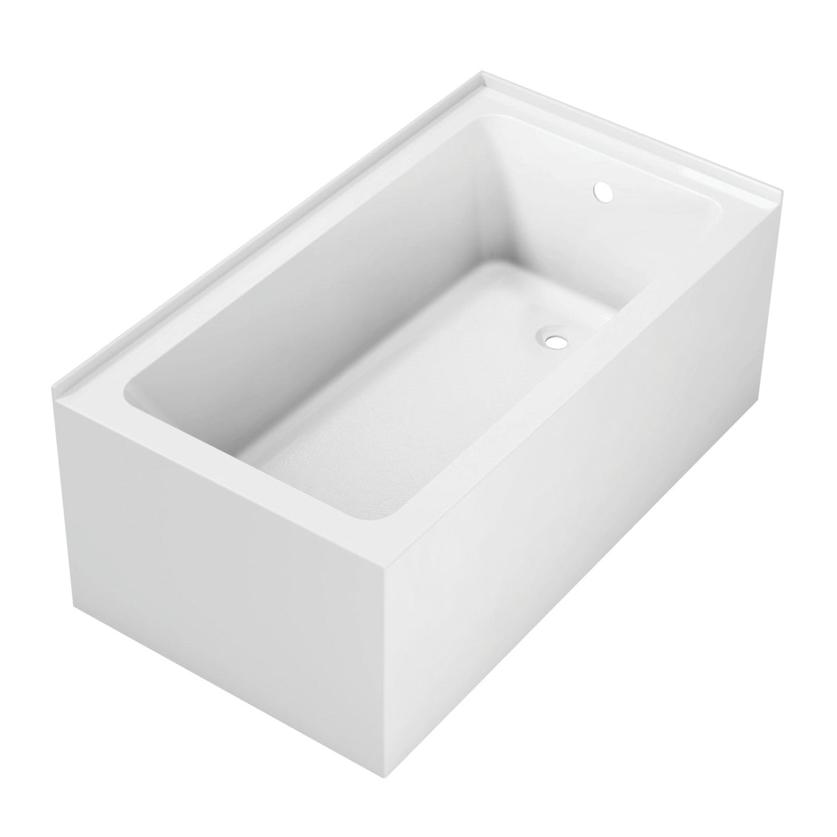 Aqua Eden VTAP5430R22TS 54-Inch Acrylic 2-Wall Corner Alcove Tub with Right Hand Drain Hole, White