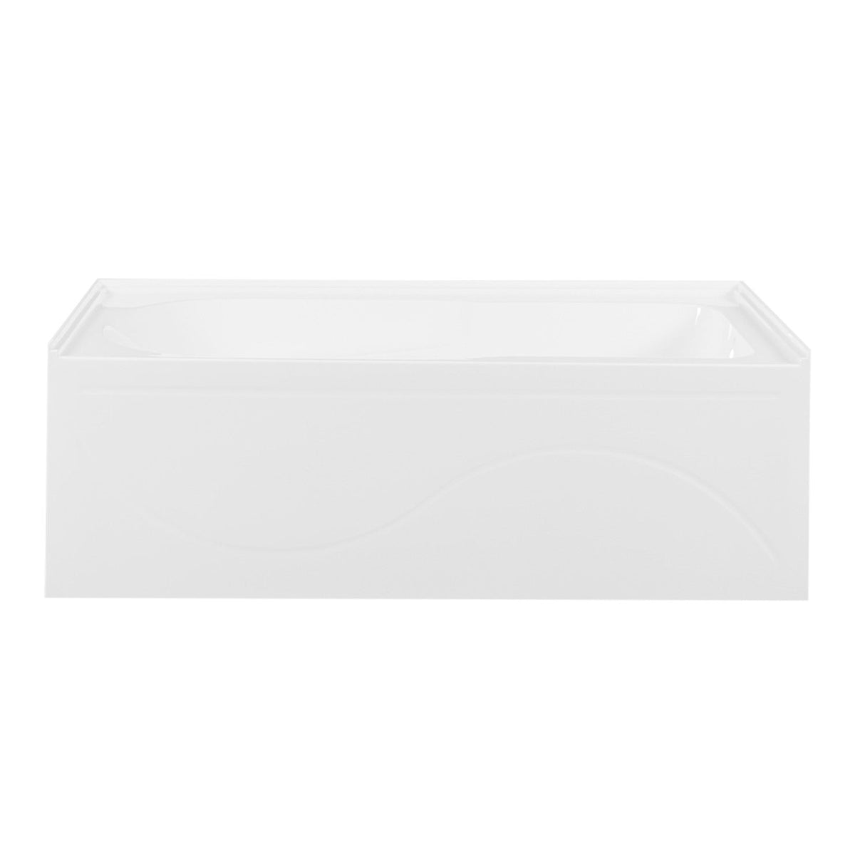 Aqua Eden VTAP603022R 60-Inch Acrylic Anti-Skid 3-Wall Alcove Tub with Right Hand Drain Hole, White