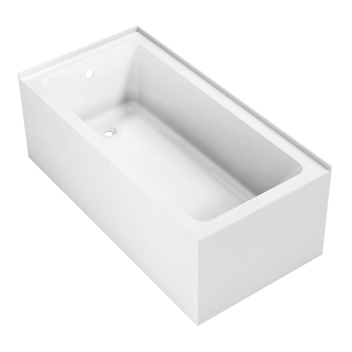 Aqua Eden VTAP6030L22TS 60-Inch Acrylic 2-Wall Corner Alcove Tub with Left Hand Drain Hole, White