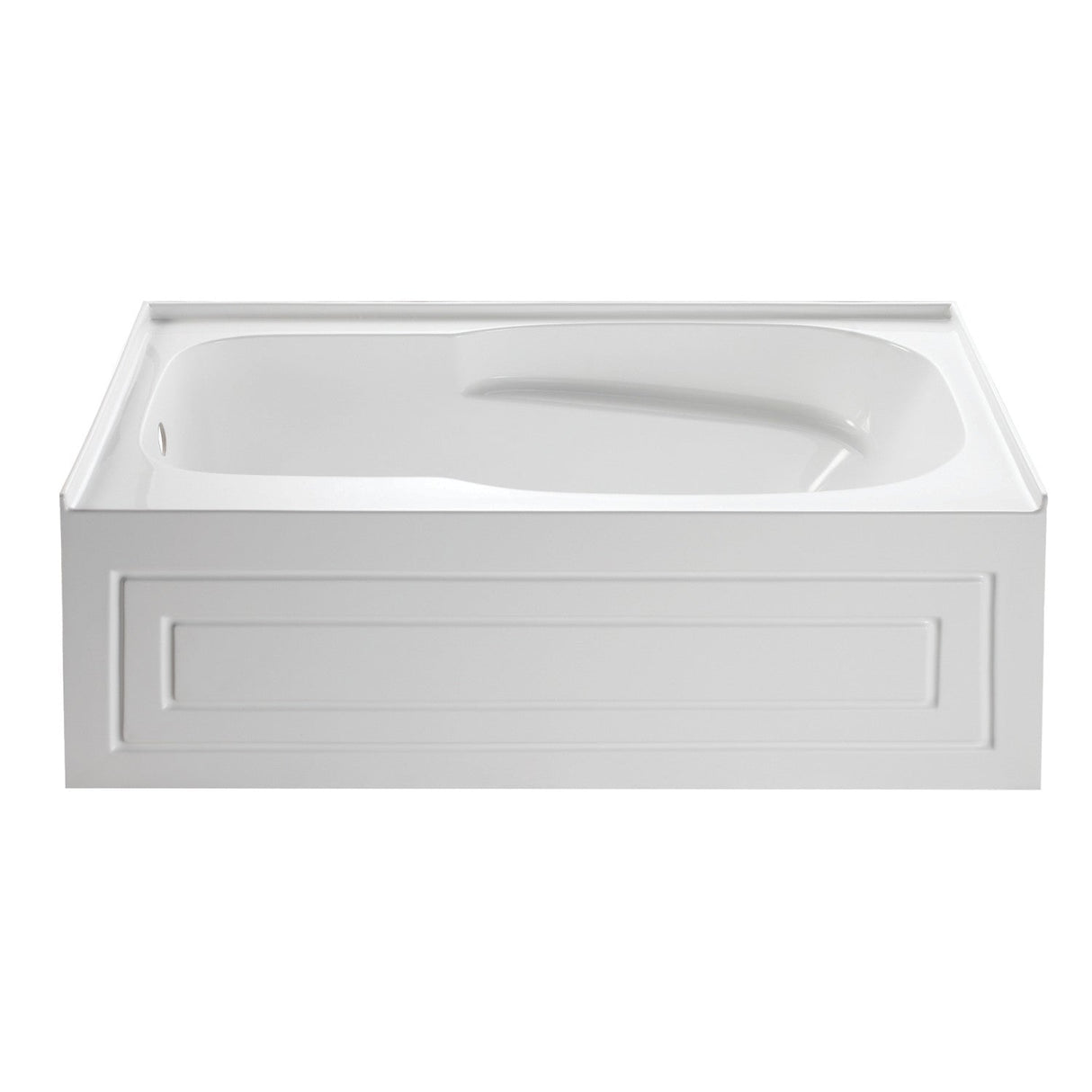 Aqua Eden VTAP6031L21C 60-Inch Anti-Skid Acrylic 3-Wall Alcove Tub with Left Hand Drain Hole, White