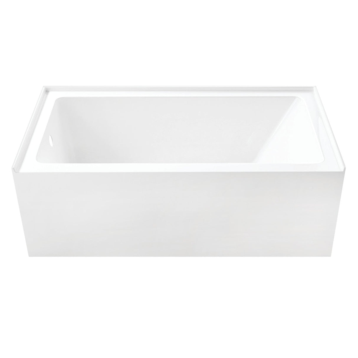 Aqua Eden VTAP6031L22T 60-Inch Anti-Skid Acrylic 3-Wall Alcove Tub with Left Hand Drain Hole, Glossy White