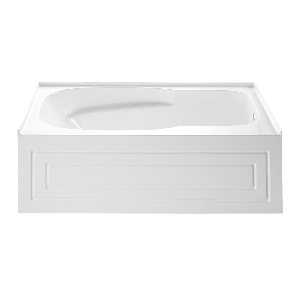 Aqua Eden VTAP6031R21C 60-Inch Anti-Skid Acrylic 3-Wall Alcove Tub with Right Hand Drain Hole, White