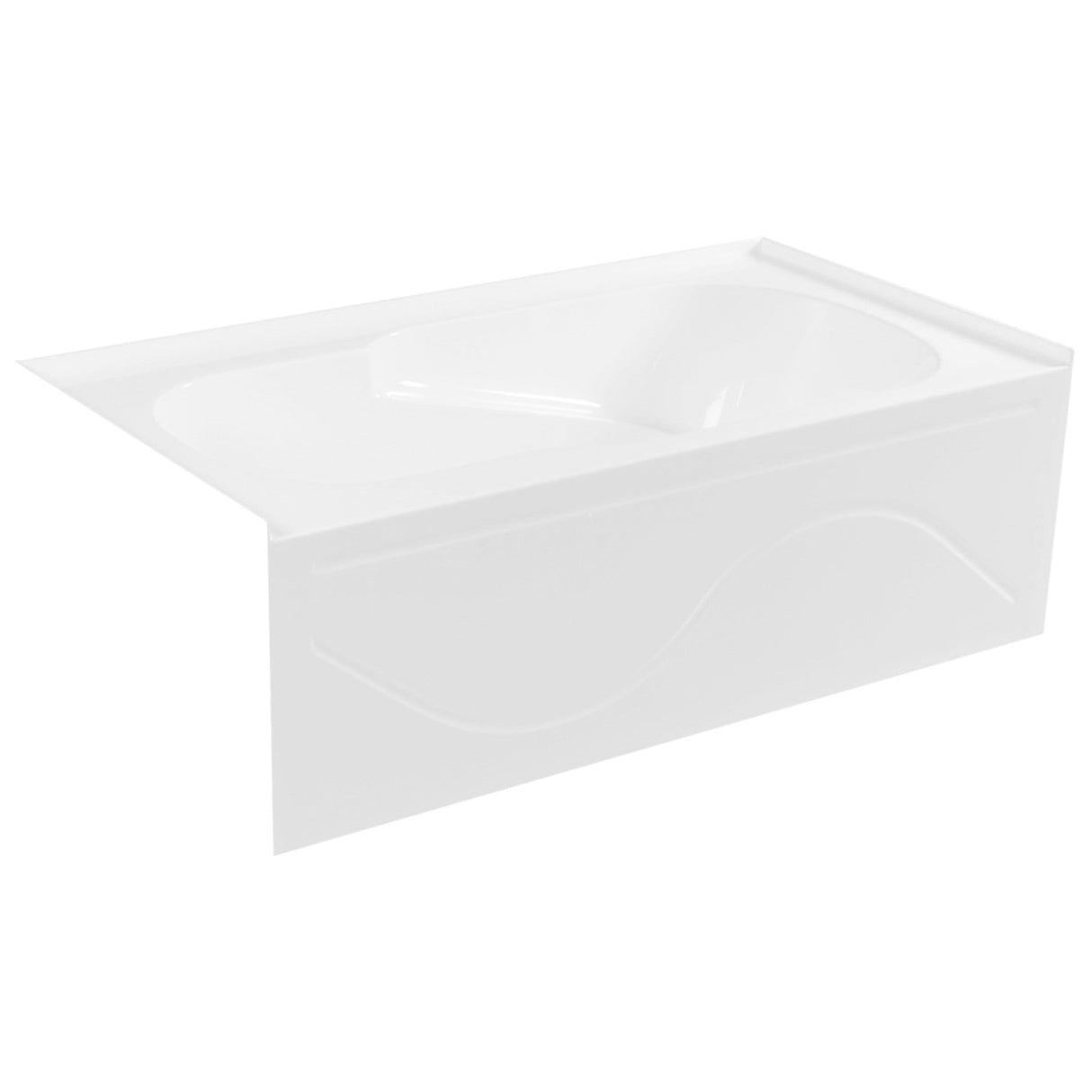 Aqua Eden VTAP603216L 60-Inch Acrylic Anti-Skid 3-Wall Alcove Tub with Left Hand Drain Hole, White