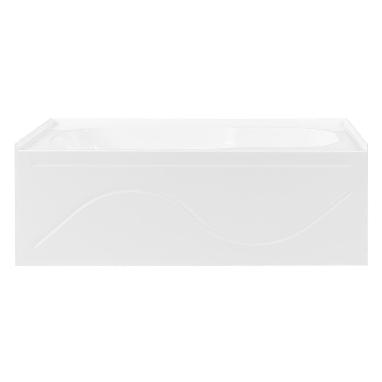 Aqua Eden VTAP603216R 60-Inch Acrylic Anti-Skid 3-Wall Alcove Tub with Right Hand Drain Hole, White