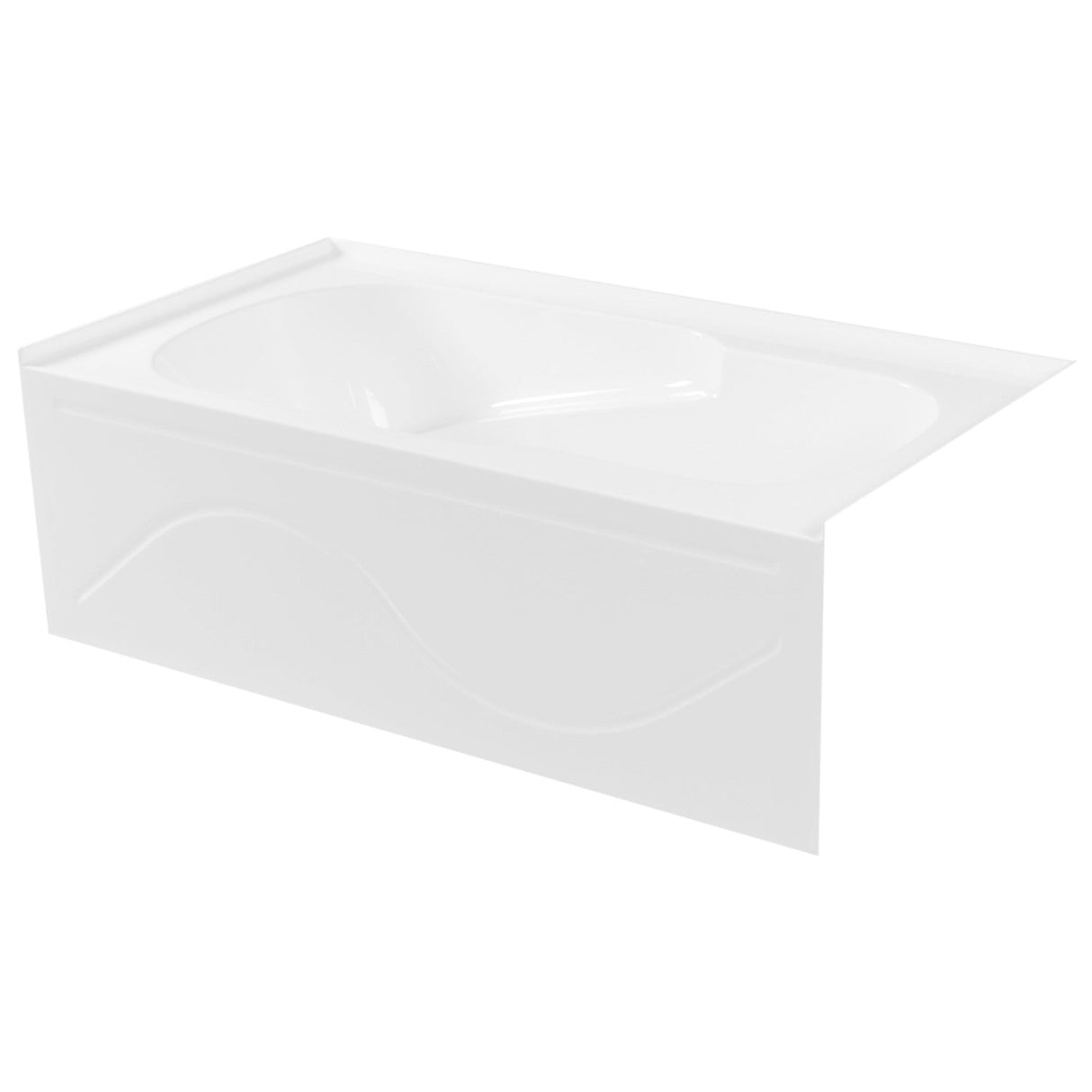 Aqua Eden VTAP603216R 60-Inch Acrylic Anti-Skid 3-Wall Alcove Tub with Right Hand Drain Hole, White