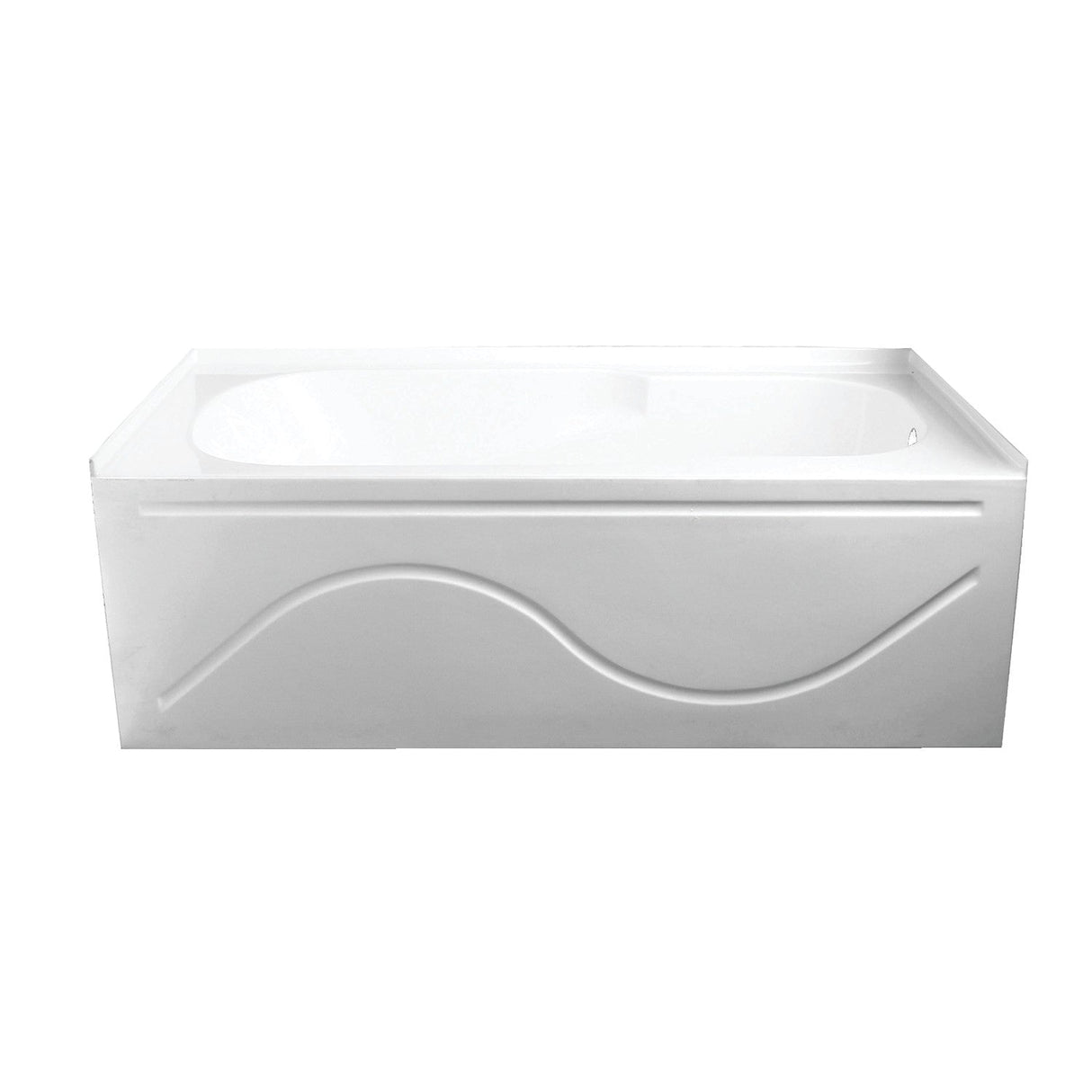 Aqua Eden VTAP603216R 60-Inch Acrylic Anti-Skid 3-Wall Alcove Tub with Right Hand Drain Hole, White