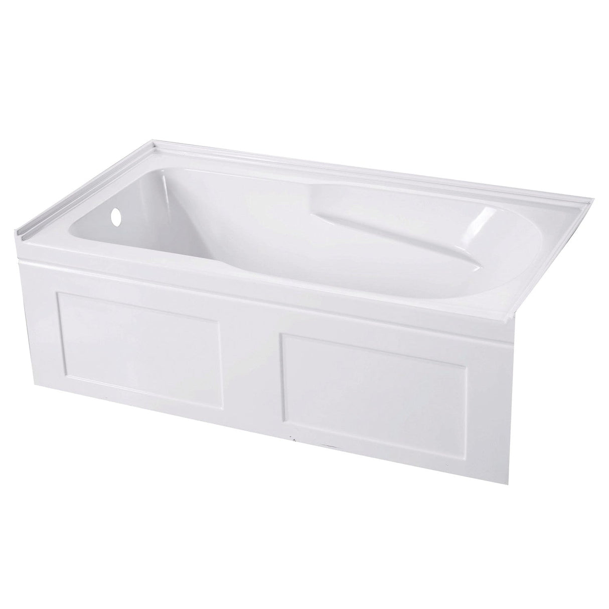 Aqua Eden VTAP603220CL 60-Inch Acrylic Anti-Skid 3-Wall Alcove Tub with Left Hand Drain Hole, White