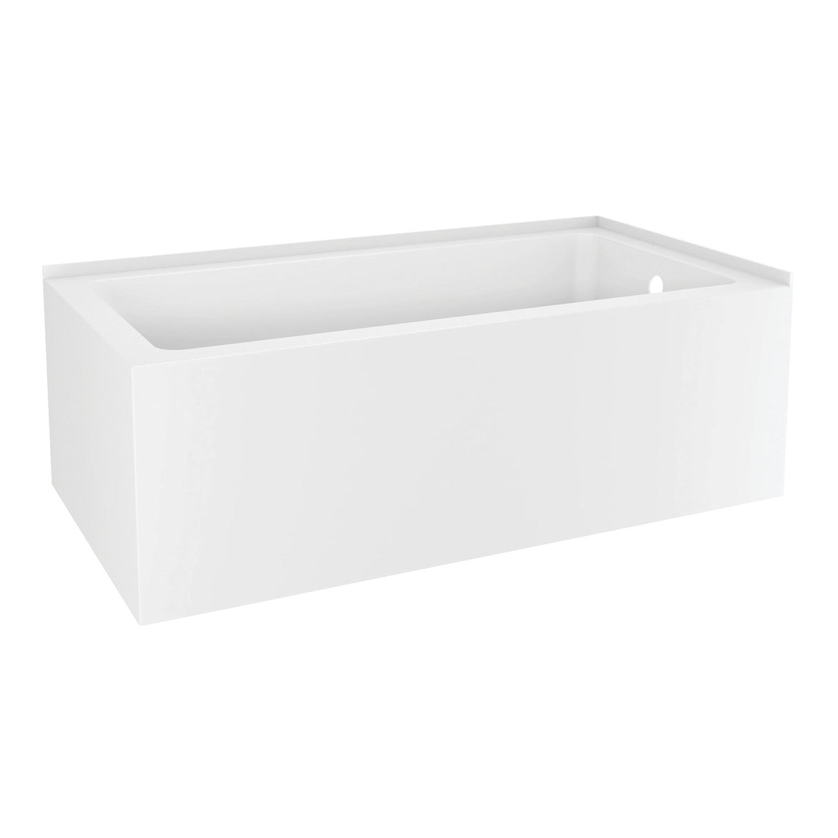 Aqua Eden VTAP6032R21TS 60-Inch Acrylic 2-Wall Corner Alcove Tub with Right Hand Drain Hole, White