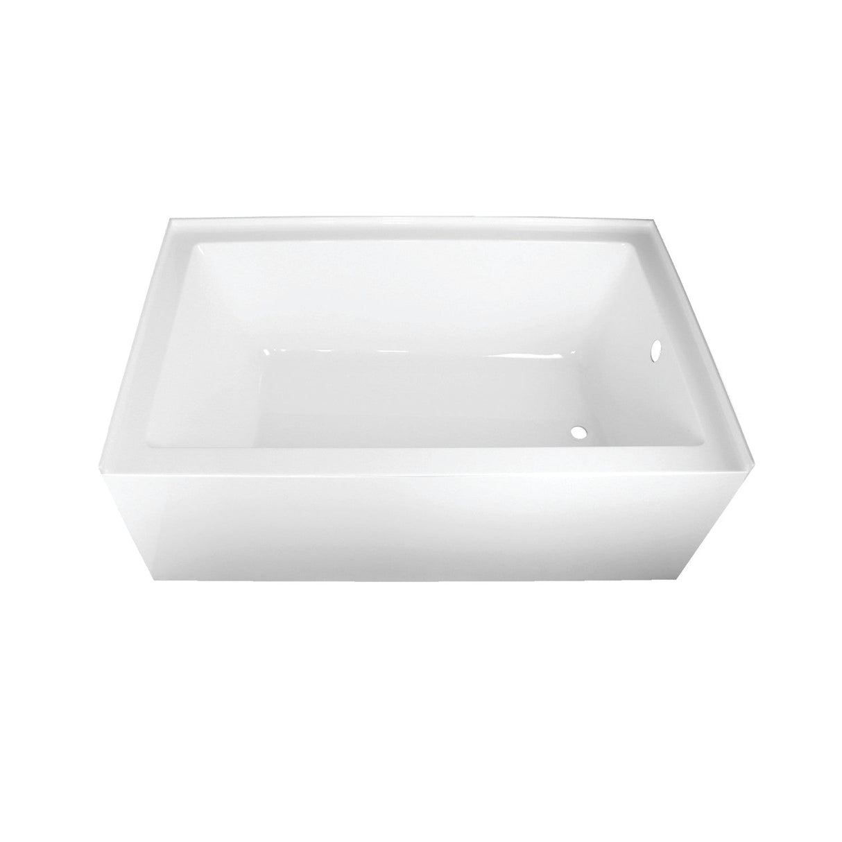 Aqua Eden VTAP603622R 60-Inch Acrylic 3-Wall Alcove Tub with Right Hand Drain Hole, White