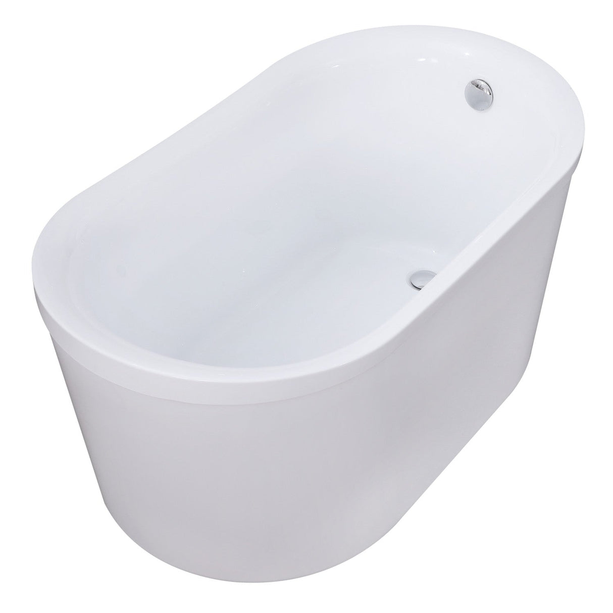 Aqua Eden VTDE513026BA 51-Inch Acrylic Freestanding Tub with Drain, Glossy White