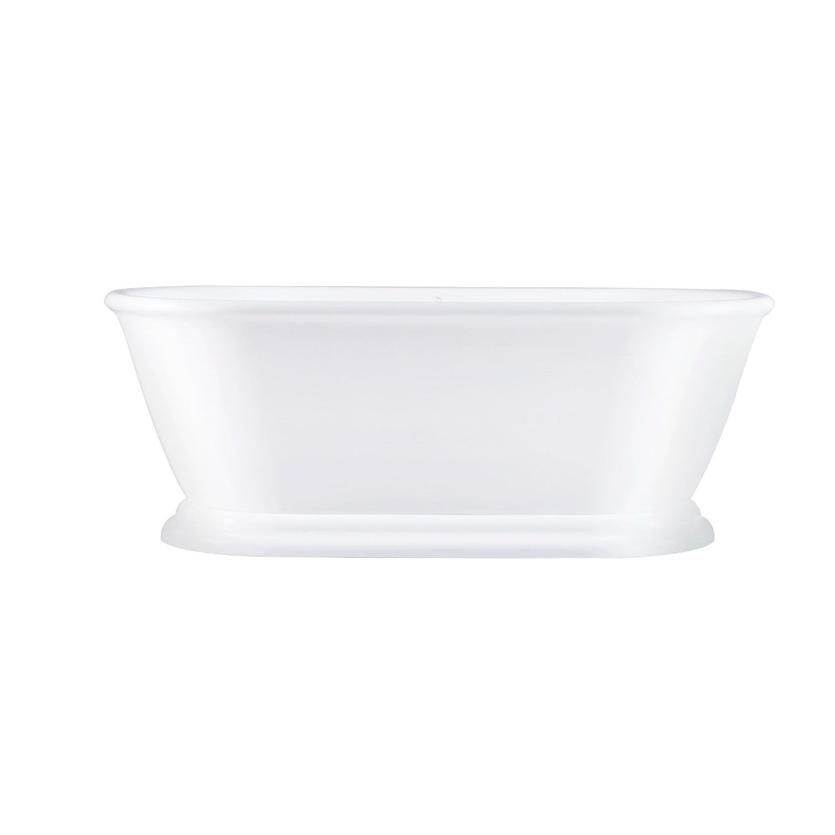 Aqua Eden VTDE602824 60-Inch Acrylic Double Ended Pedestal Tub with Square Overflow and Pop-Up Drain, White