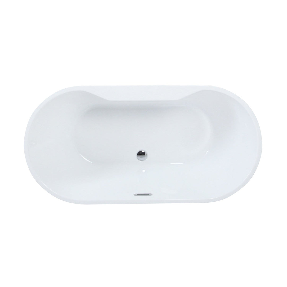 Aqua Eden VTDE673223 66.5-Inch Acrylic Freestanding Tub with Drain, Glossy White