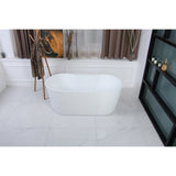 Aqua Eden VTDE673223 66.5-Inch Acrylic Freestanding Tub with Drain, Glossy White