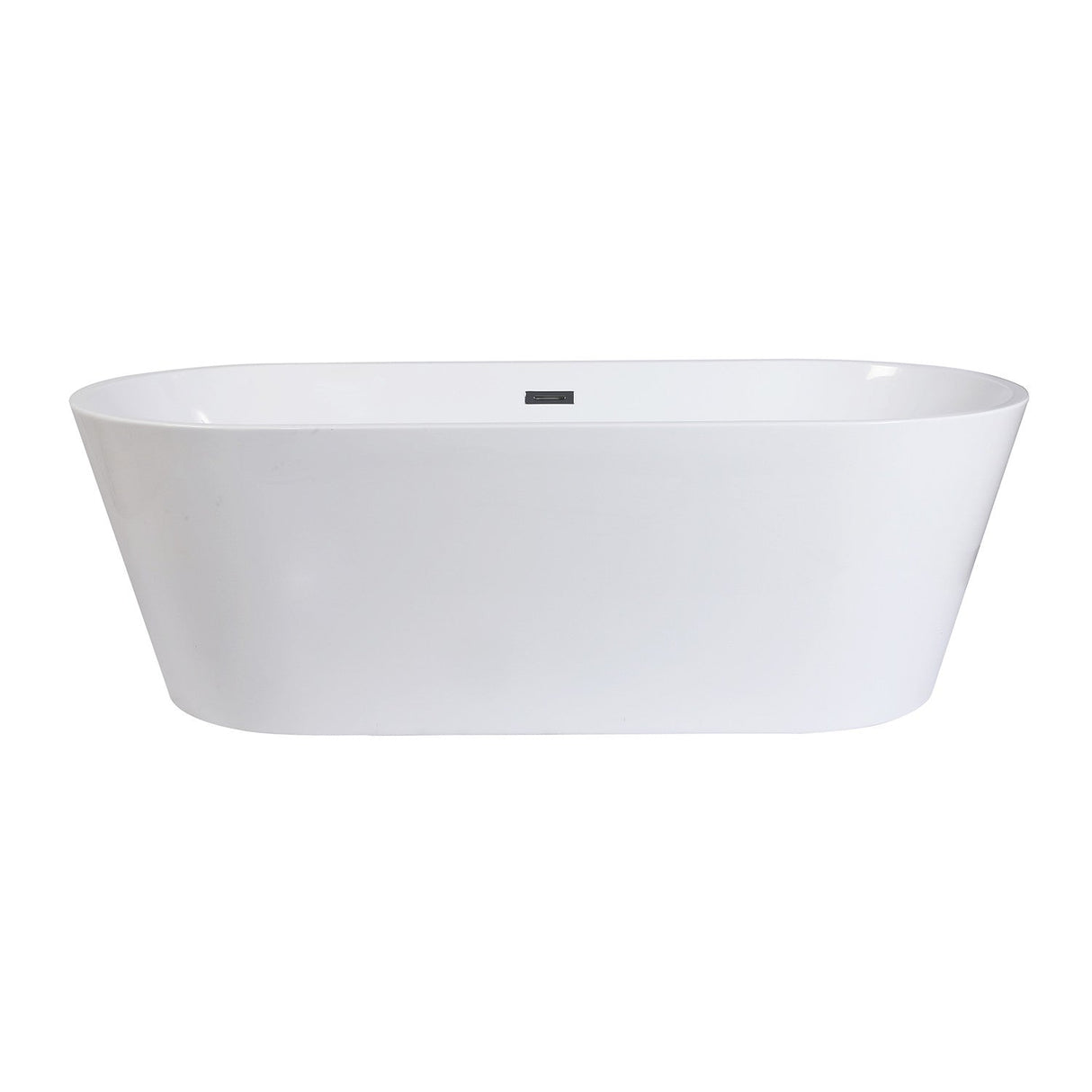 Aqua Eden VTDE713223T 71-Inch Acrylic Freestanding Tub with Center Drain Hole, Glossy White