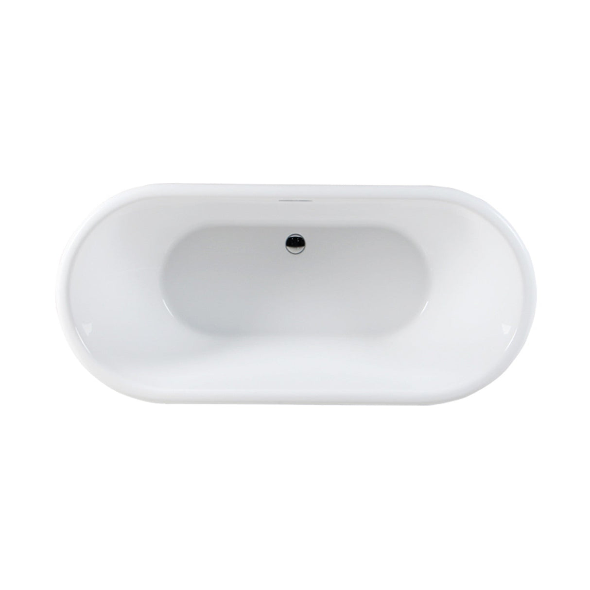 Aqua Eden VTDE713224 71-Inch Acrylic Double Ended Pedestal Bathtub with Drain, Glossy White