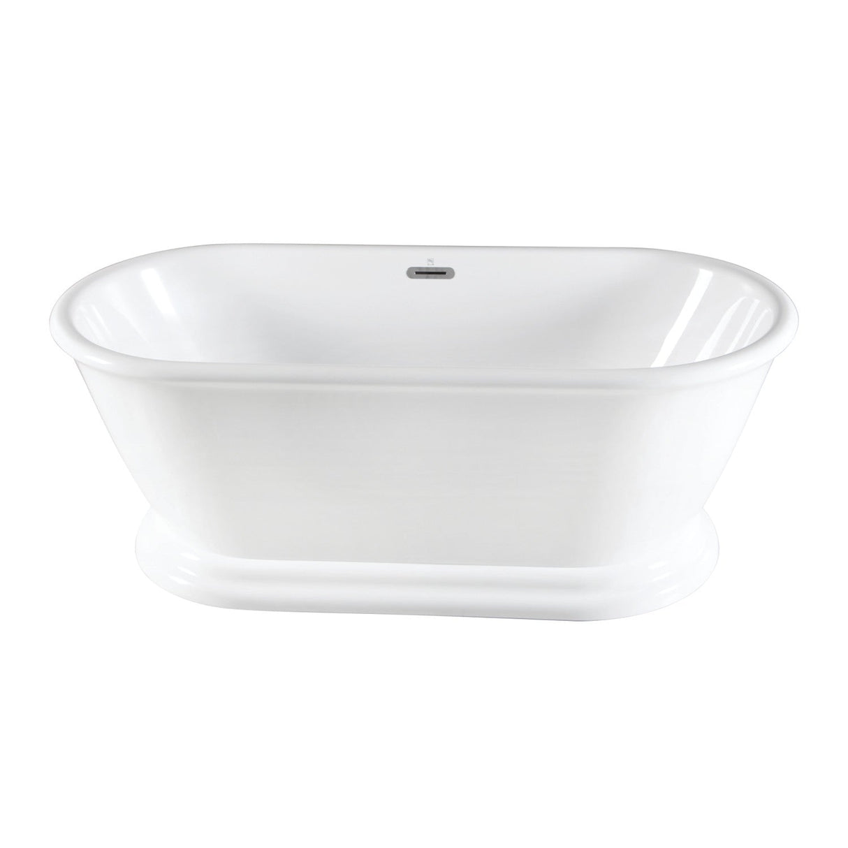 Aqua Eden VTDE713224 71-Inch Acrylic Double Ended Pedestal Bathtub with Drain, Glossy White
