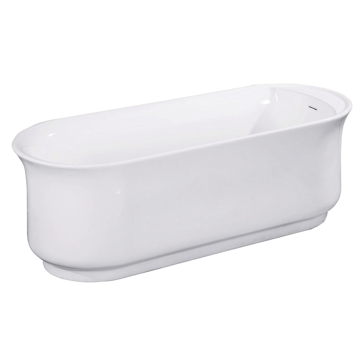 Aqua Eden VTDR662723 66-Inch Acrylic Anti-Skid Freestanding Tub with Drain, White