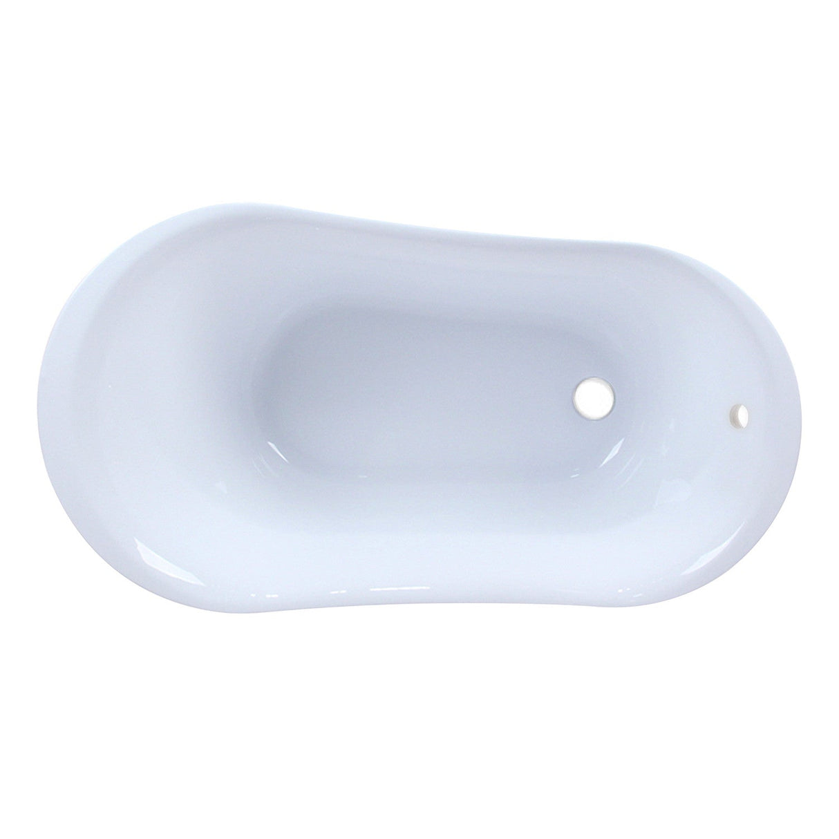 Aqua Eden VTND512824WAC1 51-Inch Acrylic Single Slipper Clawfoot Tub (No Faucet Drillings), White/Polished Chrome