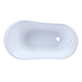 Aqua Eden VTND512824WAC1 51-Inch Acrylic Single Slipper Clawfoot Tub (No Faucet Drillings), White/Polished Chrome