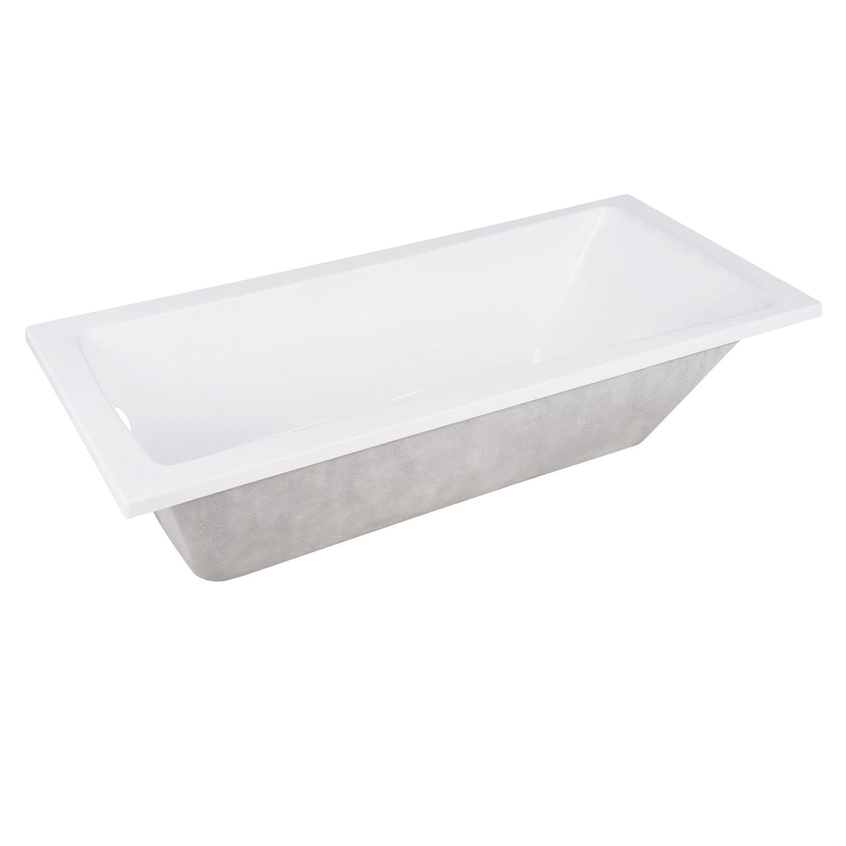 Aqua Eden VTPN593017 59-Inch Acrylic Rectangular Drop-In Tub with Reversible Drain Hole, White